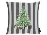 Dekokissen APELT "3713", schwarz (schwarz, weiß, bedruckt), B:40cm L:40cm, Baumwolle, Polyester, Dekokissen_Sitzkissen_Kissenhüllen, Dekokissen