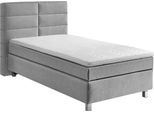 Boxspringbett, grau, B:105cm L:210cm, Bezug: 100% Polyester;Polsterung: 100% Polyester, WESTFALIA SCHLAFKOMFORT, Komplettbetten, Boxspringbett, wahlweise mit Kaltschaum-Topper