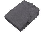 Bettlaken SETEX "Feinbiber Melange Spannbetttuch", grau (dunkelgrau), B:140cm L:200cm, Feinbiber, Obermaterial: 90% Baumwolle, 10% Polyester, Bettlaken, Bettlaken, Melange-Effekt: Tiefe, Lebendigkeit, interessante Optik für das Auge