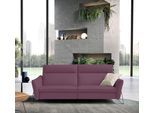 2-Sitzer EGOITALIANO "Gaia, modern, elegant und super komfortabel mit hoher Rückenlehne", lila (violett), B:220cm H:96cm T:93cm, Leder NUVOLE (Echtes Rindsleder). Halbnatürliches, halbnarbiges Rindsleder mit einer natürlichen Körnung von 1, 2 bis 1, 4 mm. Dieses Leder hat eine weiche, wachsartige Haptik mit mattem Aussehen und einem Wolkeneffekt. Es handelt sich um ein Naturleder, das die ursprüng