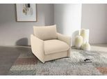 Sessel DOMO COLLECTION "700023 wandelbar zum Loungesessel, Relaxliege und Gästebett", beige, B:105cm H:95cm T:100cm, 95% Polyester, 5% Nylon, Sessel, Sessel, Schlaffunktion, Federkern, stabile Liegefläche ca. 70 x 195 cm