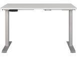 Schreibtisch GERMANIA "GW-Agenda elektrisch höhenverstellbar (72-120 cm)", silber (lichtgrau, silber, silber, lichtgrau), B:120cm H:120cm T:80cm, Tische, Schreibtisch, mit Memory-Funktion & USB-Ladestation, verschiedenen Breiten