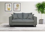 2-Sitzer HOME AFFAIRE "VEYRAS, hoher Sitzkomfort, Maße B/T/H: 162/84/76 cm", grau, B:162cm H:76cm T:84cm, 100% Polyester, Sofas, 2-Sitzer, mit Wellenunterfederung, incl. Rückenkissen und Zierkissen