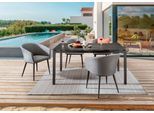 Garten-Essgruppe DESTINY "MODENA CREMONA", grau, Polyester, Aluminium, Sitzmöbel-Sets, Garten-Essgruppe, Aluminium, Olefin, Glas mit Keramiküberzug