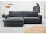 Ecksofa HOME AFFAIRE "Ecksofa Jiro, L-Form, große Sitztiefe, Breite 265 cm", grau (anthrazit), B:265cm H:85cm T:190cm, 100% Polyester, Sofas, Ecksofa, lose Sitz- & Rückenkissen, weicher Polsteraufbau, komfortabel & modern