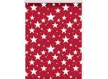 Seitenzugrollo LICHTBLICK ORIGINAL "Rollo Klemmfix, ohne Bohren, Verdunkelung, Sterne", rot (rot, weiß), B:120cm H:150cm, Polyester, Rollos, Seitenzugrollo