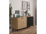 Sideboard GAMI "Trust", braun (eiche helvezia), B:180cm H:81cm T:40cm, Sideboards, Sideboard, mit einer Schublade