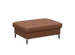 Pouf FLEXLUX "Fiore", braun (old chesnut), B:97cm H:34cm T:66cm, Aluminium, Holz teilmassiv, Poufs, Pouf, Kaltschaum, Füße Alu+schwarz