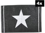 Badematte DONE. "DAILY SHAPES Star 4er-Set", grau (anthrazit), H:5mm, Baumwolle, Badematten, Badematte, Badvorleger aus 100% Baumwolle, Jacquardgewebt