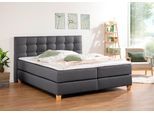 Boxspringbett HOME AFFAIRE "Moulay", grau (anthrazit), B:194cm L:211cm, Komplettbetten, Boxspringbett, inkl. Topper, in 3 Härtegraden, TFK auch in Härtegrad 4