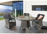Garten-Essgruppe DESTINY "LUNA", grau (vintage grau), B:60cm H:87cm T:71cm, Aluminium, Polyrattan, Sitzmöbel-Sets, Garten-Essgruppe, Aluminium, Polyrattan
