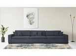 3-Sitzer HOME AFFAIRE "Skara", blau (graublau), B:310cm H:86cm T:100cm, 100% Polyester, Sofas, 3-Sitzer, Lounge-Sofa mit Federkernpolsterung, in vielen Bezugsvarianten