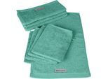 Handtuch Set ROSS "Sinfonie", blau (karibik), Obermaterial: 100% Baumwolle, Handtuch-Sets, Handtuch Set, beinhaltet Gästetücher und Waschhandschuhe