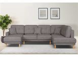 Wohnlandschaft HOME AFFAIRE "TRIPLO U-Form wahlweise mit Schlaffunktion, B/T/H: 310/192/90 cm", grau (taupe), B:310cm H:90cm T:192cm, 100% Polyester, Sofas, Wohnlandschaft, Schlafsofa, auch mit Bettkasten, Steppung im Rückenkissen