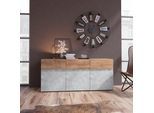 Lowboard HOME AFFAIRE "Rimini", braun (atelier hell, kastanie breslau), B:134,9cm H:59cm T:40cm, Holzwerkstoff, Sideboards, Lowboard, Breite 135 cm