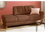 Recamiere HOME AFFAIRE "Trondheim", braun (cognac), B:194cm H:89cm T:92cm, Luxus-Microfaser Lederoptik (100% Polyester);Struktur weich ( 97% Polyester, 3% Baumwolle);Luxus-Microfaser ALTARA NUBUCK (100% Polyester), Sofas, Recamiere, freistehend, mit Federkern, Knopfheftung im Rücken