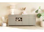 Sideboard HOME AFFAIRE "Stranda, moderner Schrank, Kommode im Scandi-Style, 198 cm breit", grau (eukalyptus skandi), B:193cm H:85cm T:39cm, Sideboards, Sideboard, elegante Rahmenoptik, ausreichend Stauraum, vielseitig einsetzbar