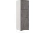 Seitenschrank IMPULS KÜCHEN "Prag", Breite/Höhe: 60/190,7 cm", grau (beton, optik schiefer dunkelgrau), B:60cm H:190,7cm T:57,6cm, Dekorfolie, Holzwerkstoff, Schränke, Seitenschrank, vormontiert, mit Drehtür