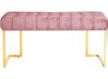 Sitzbank KAYOOM "Rare 225, Edler Touch durch goldenes Gestell", rosa (altrosa), B:100cm H:48cm T:47cm, Bezug: 100% Polyester (Samt) / Gestell: 100% Edelstahl, Sitzbänke, Sitzbank, samtweich, gesteppt, mit Zierknöpfen, Gemütliches, schickes Polster