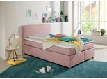 Boxspringbett HOME AFFAIRE "Eliana", rosa (flamingo), B:147cm L:230cm, Komplettbetten, Boxspringbett, inkl. Topper, in 4 Breiten, 3 Matratzenarten und 2 Härtegraden