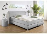 Boxspringbett HOME AFFAIRE "Coloma" erhältlich in H2, H3 oder H4 inkl. Topper", grau, B:227cm L:215cm, Komplettbetten, Boxspringbett, in H2, H3 oder H4 erhältlich
