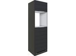 Backofen/Kühlumbauschrank KOCHSTATION "KS-Luhe", grau (grau matt, grafit), B:60cm H:200cm T:60cm, MDF, Schränke, Backofen/Kühlumbauschrank, 60 cm breit, hochwertige MDF-Fronten mit waagerechter Lisene