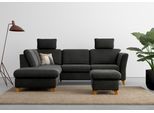Ecksofa HOME AFFAIRE "Trelleborg L-Form", grau (anthrazit), B:252cm H:86cm T:213cm, 95% Polyester, 5% Polyamid, Sofas, Ecksofa, wahlweise mit Bettfunktion und Bettkasten, inkl. Federkern-Polsterung