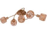 NÄVE LED Deckenleuchte "Josefa", gold (altgoldfarben), 5, H: 21cm, 1 Stk., Leuchten, 5 flammig Deckenleuchte, 5xE14 max.40W, Material: Metall(Eisen) Glas, LED Deckenleuchte