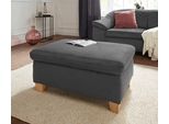 Hocker SIT & MORE "Santo", grau (graphit), B:100cm H:45cm T:66cm, Luxus-Microfaser ALTARA NUBUCK (100% Polyester);Struktur (100% Polyester);Struktur weich (92% Polyester, 8% Nylon), Hocker, Hocker