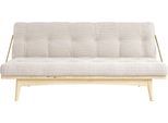 Schlafsofa KARUP DESIGN "Folk", beige (hellbeige), B:190cm H:90cm T:130cm, 100% Polyester, Sofas, Schlafsofa, aus massiven Kiefernholz, inkl. Futonmatratze