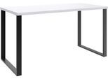 Schreibtisch WIMEX "Norderney", weiß (schwarz, weiß), B:140cm H:75cm T:70cm, Tische, Schreibtisch, aus Holzwerkstoff und Metall, 140x70cm