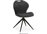 Esszimmerstuhl OMG DESIGN "River", anthrazit, schwarz, anthrazit, B:55cm H:86,7cm T:60,5cm, Polyester, Stühle, Esszimmerstuhl, Drehstuhl mit auto-return, mit Handgriff