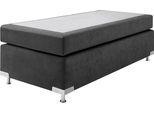 Boxspringbett "Holland", grau (anthrazit), B:102cm L:201cm, Microvelours (100% Polyester), WESTFALIA SCHLAFKOMFORT, Komplettbetten, Boxspringbett, ohne Kopfteil, frei im Raum stellbar