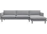 Ecksofa FLEXLUX "Bolzano, elegant und bequem, L-Form", grau (sophisto grau), B:294cm H:61cm T:165cm, 100% Polyester, Sofas, Ecksofa, Sitzaufbau mit Kaltschaum & Stahl-Wellen, loose Sitz -& Rückenkissen