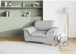 Sessel DOMO COLLECTION "FRANZI zeitlos & elegant, moderne Sitzheftung", silber, B:120cm H:81cm T:97cm, 100% Polyester, Sessel, Sessel, wahlw. mit Kopfteilverstellung, bequeme Armlehnen, chromfarbene Füße