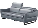 2,5-Sitzer EGOITALIANO "Dafne, elegantes Designsofa mit hohem Sitzkomfort", blau (himmelblau), B:208cm H:97cm T:108cm, Leder »BULL« (echtes Rindsleder). Geschliffenes, pigmentiertes und behandeltes Rindsleder mit einer Dicke von 1, 3-1, 5 mm. Dieses Leder zeigt eine ziemlich weiche Hand mit einem halb undurchsichtigen Aussehen. Es handelt sich um ein geschütztes Leder. Eine leichte Deckschicht sch