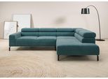 Ecksofa HOME AFFAIRE "Antonelli, L-Form, inkl. Kopfteilverstellung, Breite 276 cm", blau (petrol), B:276cm H:71cm T:219cm, 95% Polyester, 5% Nylon, Sofas, Ecksofa, ohne Sitztiefenverstellung, in Cord, petrol