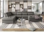Wohnlandschaft SIT & MORE "Cabrio U-Form, B: 359 cm, mit Sitztiefen-, Arm- & Kopfteilverstellung", braun (schlamm), B:359cm H:87cm T:230cm, 100% Polyester, Sofas, Wohnlandschaft, 3 Nierenkissen, Federkern, optional Bettfunktion und Stauraum