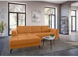 Ecksofa SIT & MORE "Bendigo L-Form", gelb (curry), B:284cm H:87cm T:175cm, Sofas, Ecksofa, inklusive Sitztiefenverstellung, Bodenfreiheit 15 cm, 2 Fußfarben