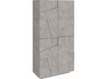 Schuhschrank HOME AFFAIRE "Ping", grau (beton), B:81cm H:167,2cm T:38cm, Holzwerkstoff, Schränke, Schuhschrank
