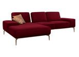 Ecksofa W.SCHILLIG "run, Designsofa mit tollem Sitzkomfort, bequem, L-Form", rot (merlot w82), B:279cm H:88cm T:178cm, Longlife Xtra-Leder Z73: Naturwalkleder der Luxusklasse aus den erlesensten Rohhäuten. Hautstärke 1, 1 – 1, 3 mm;ROHLEDER Jacquard-Flachgewebe Q2 W60 (63% Polyester, 37% Polyacryl);ROHLEDER Chenille-Flachgewebe Q2 W77 (68% Polyacryl, 32% Polyester);Stoff S37 (100% Polyester), Sofa