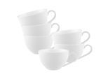 Tasse VILLEROY & BOCH "Kaffeetassen Anmut 280 ml 6er Set weiß", weiß, Porzellan, Trinkgefäße, Tasse