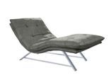 Relaxliege W.SCHILLIG "daily dreams", grau (grau s37), B:95cm H:91cm T:170cm, Stoff S37 (100% Polyester), Sofas, Relaxliege, in Waffelkissen-Optik, wahlweise mit Motor, Kufengestell, in 2 Breiten