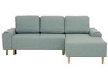 Ecksofa HOME AFFAIRE "Samu L-Form", grün (mint), B:235cm H:93cm T:160cm, Microfaser PRIMABELLE (100% Polyester);Samtoptik (100% Polyester);Struktur fein (100% Polyester), Sofas, Ecksofa, wahlweise mit Bettfunktion und Bettkasten