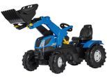 Tretfahrzeug ROLLY TOYS "New Holland", blau, Tretfahrzeuge, KinderB:53cm H:81cm T:142cm, Kunststoff, Tretfahrzeug, Kindertraktor mit Lader, B:53cm H:81cm T:142cm