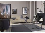 2,5-Sitzer "CR.450, Designsofa, Loungesofa", beige (beige 534, 20), B:184cm H:85cm T:95cm, Jacquard-Flachgewebe Diane 1 Q2 (55% Polyacryl 45% Polyester);NaturLEDER OSKAR (echtes Rindsleder), CREATION BY ROLF BENZ, Sofas, 2 5-Sitzer, Armlehne niedrig, Fuß chromfarben glänzend, Breite 184 cm