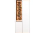 Vitrine MÄUSBACHER "Faro", weiß (ice weiß supermatt, asteiche), B:81cm H:180cm T:42cm, Schränke, Vitrine, Faro Vitrinenschrank B 81 cm, inkl. Beleuchtung, Push to open Funktion