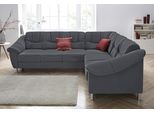 Ecksofa SIT & MORE "Salsa L-Form", grau (dunkelgrau), B:264cm H:86cm T:244cm, Bedruckte Microfaser (100% Polyester);Luxus-Microfaser ALTARA NUBUCK (100% Polyester);Struktur (100% Polypropylen), Sofas, Ecksofa, mit Federkern, wahlweise mit Bettfunktion