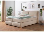 Boxspringbett HOME AFFAIRE "Breitenthal", beige, B:172cm L:222cm, Komplettbetten, Boxspringbett, abnehmbare Rückenkissen mit Klettband