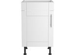 Spülenschrank KOCHSTATION "KS-Ahus", weiß (weiß matt, weiß), B:50cm H:87cm T:58,4cm, Schränke, Spülenschrank, Breite 50 cm